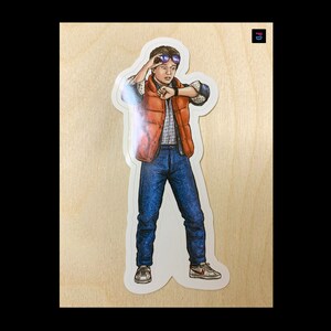 Tijdreiziger Karakter Sticker - Weerbestendig Mat/Glanzend Kiss Cut - 3 Maten