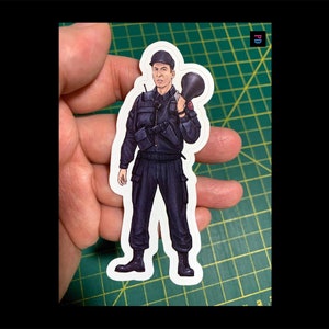 Adesivo personaggio SWAT Leader - Resistente alle intemperie, opaco/lucido, taglio a bacio - 3 misure