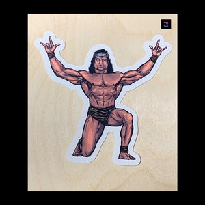Adesivo de personagem Island Wrestler - à prova de intempéries fosco/brilhante Kiss Cut - 3 tamanhos