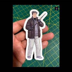 Flatcap Chap Character Sticker - Resistente alle intemperie Matte / Glossy Kiss Cut - 3 misure