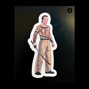 Autocollant de personnage Yakuza Boss - Coupe bise mat/brillant résistant aux intempéries - 3 tailles