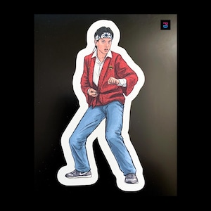 Sticker personnage NJ Teen Underdog versions 1 et 2 - Résistant aux intempéries, mat/brillant coupe bisou - 3 tailles