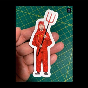 Autocollant de personnage Devil Boy - Coupe baiser mat/brillant résistant aux intempéries - 3 tailles