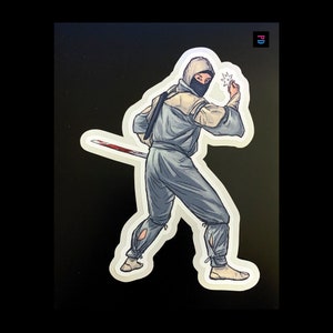Sticker personnage ninja des sables - Résistant aux intempéries, mat/brillant coupe baiser - 3 tailles
