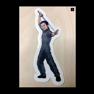 Sticker karaktersticker restauranteigenaar - weerbestendig mat / glanzend kiss-cut - 3 maten