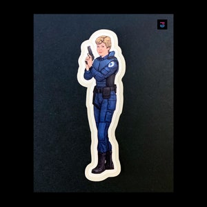 Adhesivo del personaje de Lady Cop - Mate resistente a la intemperie / Corte de beso brillante - 3 tamaños