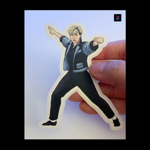 Sticker personnage Tough Lady - Résistant aux intempéries, mat/brillant coupe baiser - 3 tailles