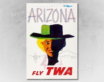 1960s TWA Spanish Dancer Vintage Style Travel Poster 20x30