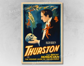 Thurston The Great Magician Vintage Magic Poster Canvas Giclee Print 17x45 in.