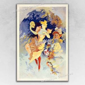 1900 La Comedie (The Comedy) - Jules Cheret - French Art Nouveau Art Print Poster