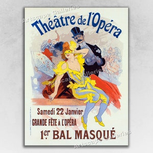 1898 Theatre de l&#39;Opera - Masquerade Ball Paris - French Art Nouveau Art Print Poster