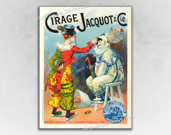 1897 Cirage Jacquot - Clown Performance - French Art Nouveau Art Print Poster