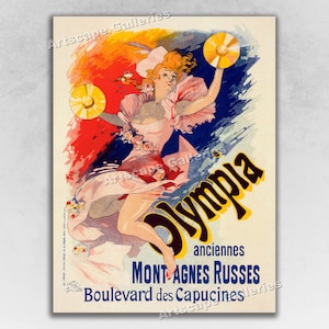 1898 The Olympia - Montagnes Russes Concert Hall - French Art Nouveau Art Print Poster