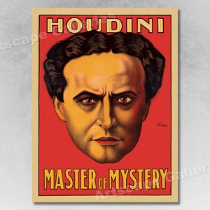 Harry Houdini Magic Poster - Master of Mystery and Escape