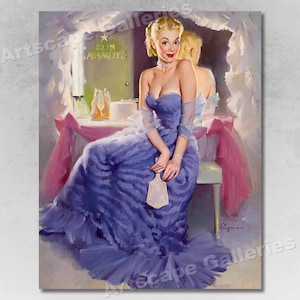 Elvgren Pin-Up Girl "Miss Sylvania Backstage" Dressing Room Poster