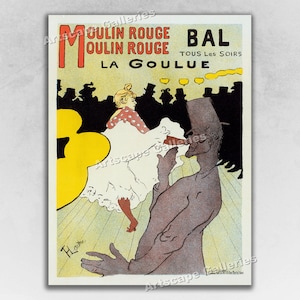 1898 Moulin Rouge - La Goulue (The Glutton) - French Art Nouveau Art Print Poster