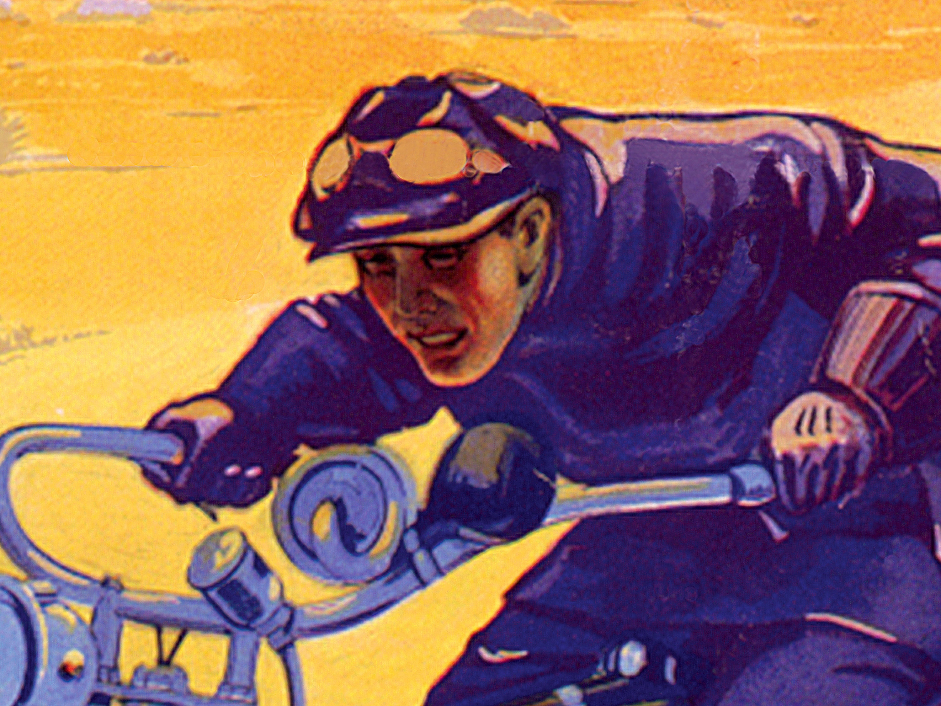 Affiche Ancienne 1913 The Flying Merkel Moto Désert -12X16 - Foto 3