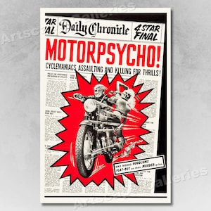 1965 "MotorPsycho!" Classic Vintage Style Motorcycle Movie Poster