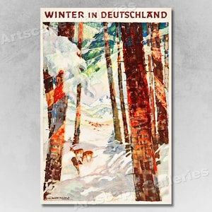 1935 Winter in Germany - Vintage Style Travel Poster
