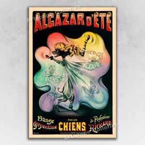 1896 Alcazar d&#39; Ete - Dog Circus Theater - French Art Nouveau Art Print Poster