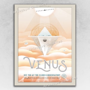 Venus Cloud 9 Observatory - Vintage Style Space Exploration NASA JPL Travel Poster