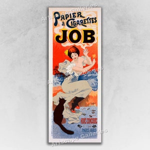 1889 JOB - Cigarette Rolling Papers - French Art Nouveau Art Print Poster immagine 1