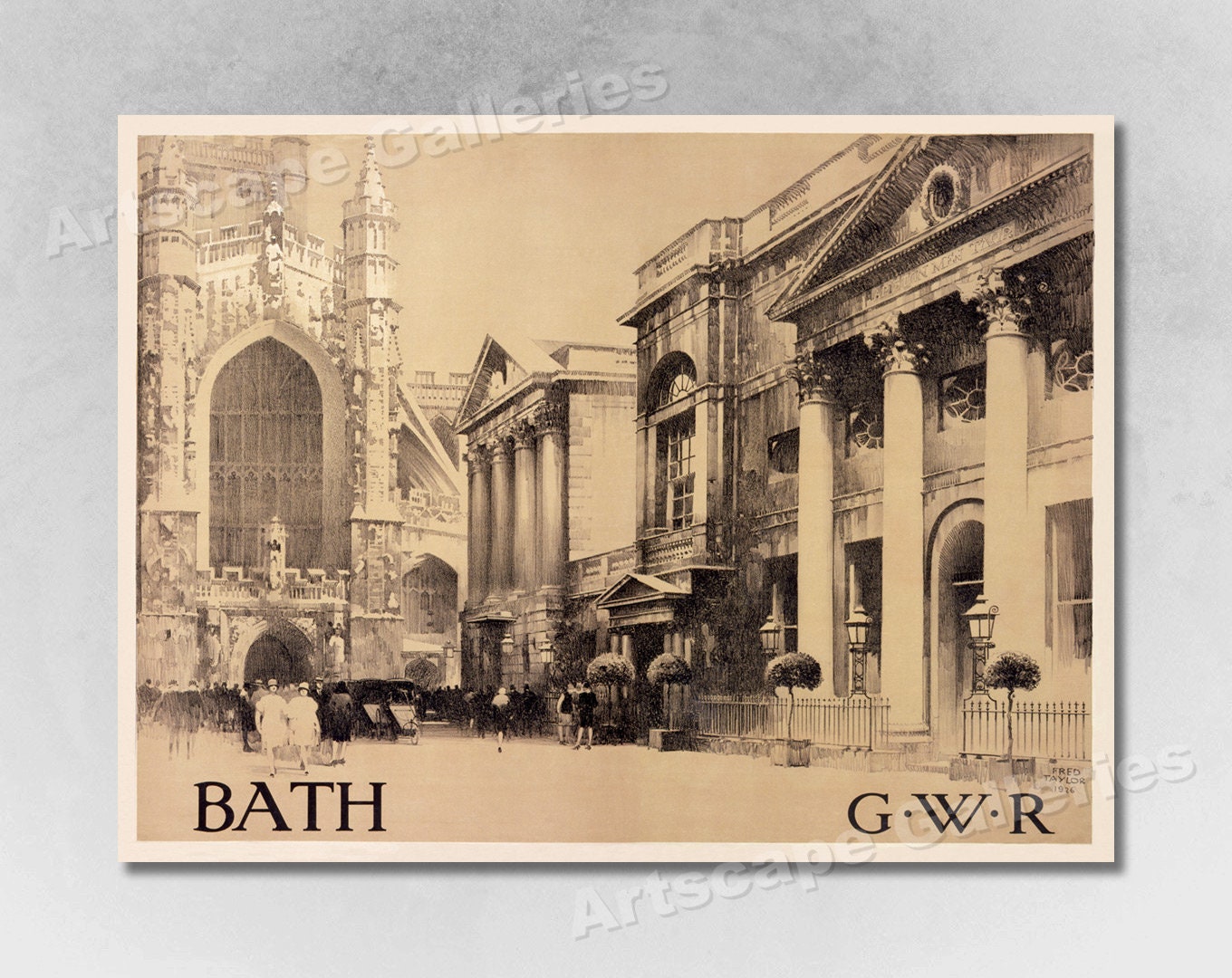 Bath Abbey 1926 Vintage Style British Railway Travel Poster