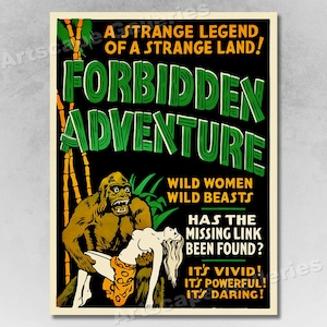 Póster de la película vintage para adultos de 1950 "Forbidden Adventure"