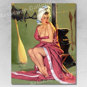 1950's "Blanket Coverage" Vintage Style Elvgren PinUp Girl Poster