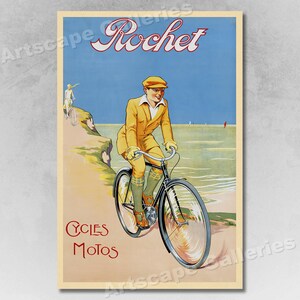 Rochet Cycles Motos Póster publicitario de bicicletas de estilo vintage de los años 20