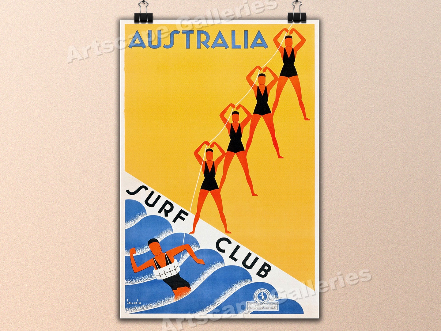 Póster de surf de Biarritz - Arte elegante de surf de Biarritz –  Paris-poster, image size:1440x1080