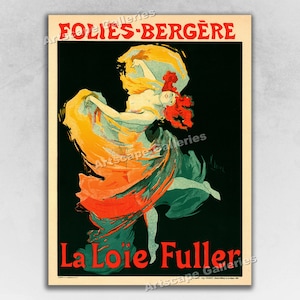 1897 Folies Bergere - La Loie Fuller - French Art Nouveau Dancing Art Print Poster