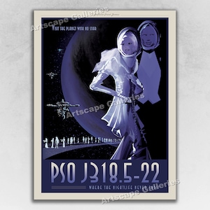 Visit PSO J318.5-22 The Planet with No Star - NASA JPL Outer Space Exploration Retro Travel Poster