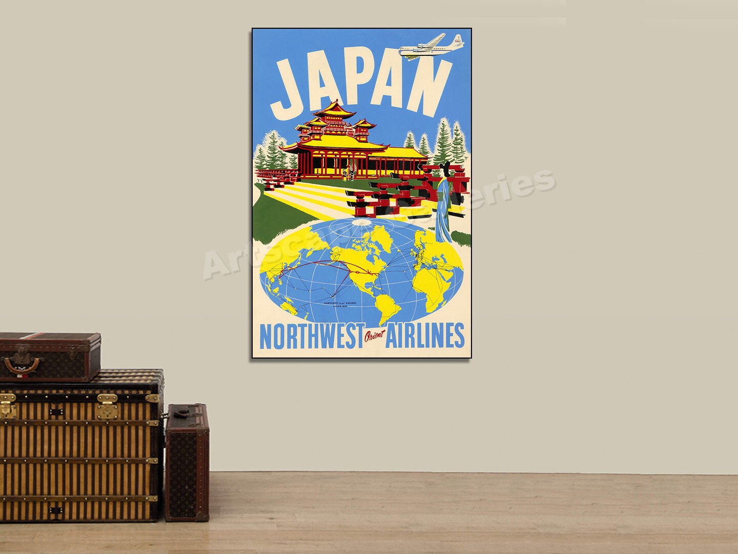 Northwest Orient航空 ビンテージ ポスターです Northwest Orient航空 ビンテージ オリジナルポスター