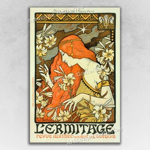 1897 L' Ermitage - Paris - French Art Nouveau Art Print Poster