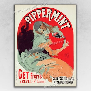 1900 Pippermint - Vintage Liquor Ad - French Art Nouveau Art Print Poster