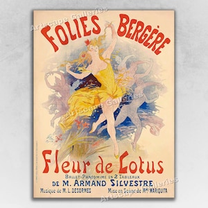 1893 Folies Bergere - Fleur de Lotus - French Art Nouveau Art Print Poster