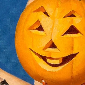 Elvgren Pin-Up Girl Halloween Magnet - 5 Inch Vintage Pumpkin Carving Design For Fridges & Lockers