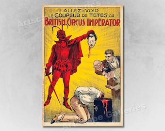 British Circus Imperator 1930s Vintage Style Unusual Magician Poster