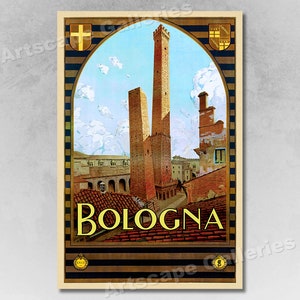1928 Bologna Italy Vintage Style Italian Travel Poster