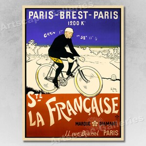 1901 French Cycling Poster - "Paris-Brest-Paris" Ste La Francaise