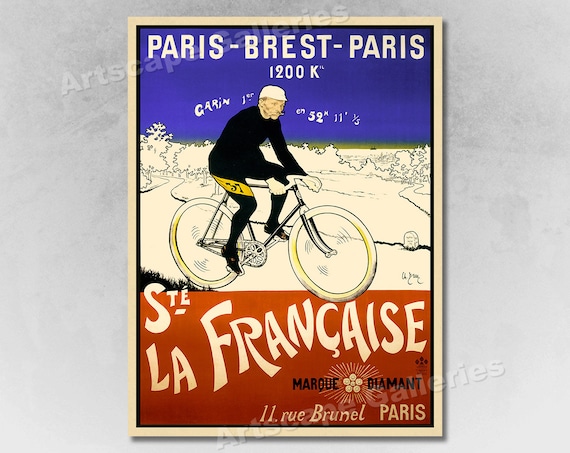 French 1890s Vintage Style Cycling Poster /"Cycles Rudge/" 18x24