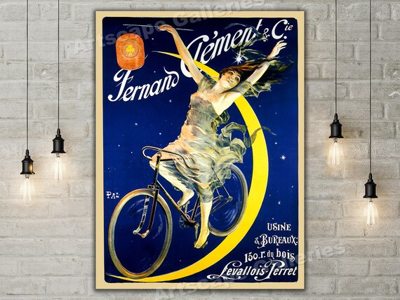 Fernand Clement 1897 Art Nouveau Vintage Bicycle Poster - Etsy