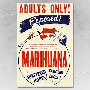 1930s &quot;Marijuana Exposed&quot; Vintage Style Adult Movie Poster