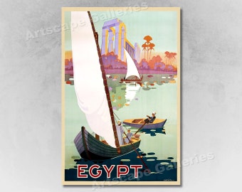 1930s "Egypt" River Nile Vintage Style Travel Poster