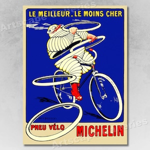 1912 Michelin Tires Vintage Style Bicycle Riding Advertising Poster