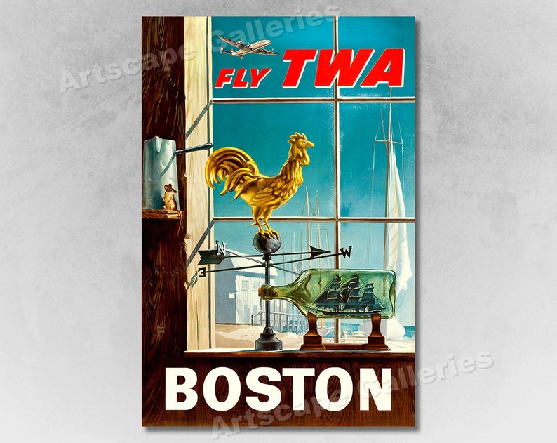 20x30 1960 Spain Fly TWA Bullfighter Vintage Style Travel Poster