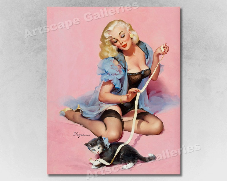 /"Miss Sylvania/'s Mishap/" Vintage Style Elvgren Pin-Up Girl Poster 16x20