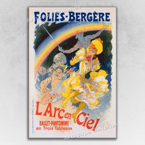 1896 Folies Bergere - L&#39; Arc en Ciel - French Art Nouveau Art Print Poster