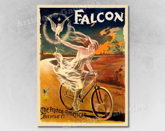 1890 The Falcon Bicycle - Vintage Style Bicycle Art Print Poster